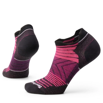 Hardloopsok Smartwool Women Run Zero Cushion Stripe Low Ankle Socks Power Pink