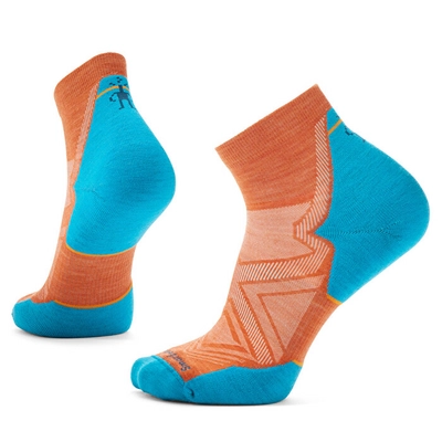 Running Socks Smartwool Unisex Run Targeted Cushion Ankle Socks Orange Rust