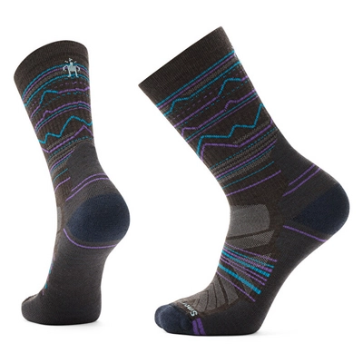 Hiking Socks Smartwool Unisex Hike Light Cushion Mountain Range Pattern Crew Socks Chestnut