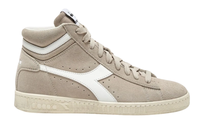 Baskets Diadora Femme Jeu L High Suede Waxed Gray Silver