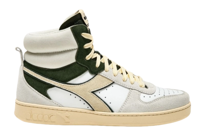 Baskets Diadora Hommes Magic Basket Mid Suede White Kombu Green