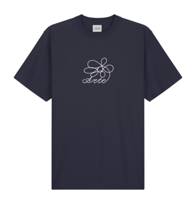 T-Shirt Arte Antwerp Men Flower Embroidery Navy
