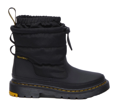 Dr. Martens Junior Cullen Black Element Split Black Rubberised Leather Black Ripstop