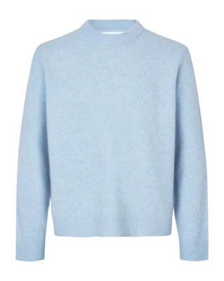 Crewneck Samsoe Samsoe Men Isak Knit Sweater Subdued Blue