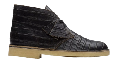 Clarks Originals Men Desert Boot Black Crocodile Distress