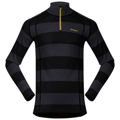 Skipullover Bergans Fjellrapp Half Zip Solid Charcoal Black Striped Herren