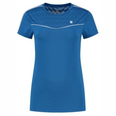 T-shirt de Tennis K Swiss Women Hypercourt Round Neck Top Mesh Classic Blue