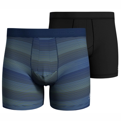 Onderbroek Odlo Men Boxer Active Everyday Eco Herita Estate Blue Stripe Aop SS20 Black (2-Delig)