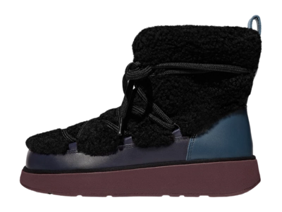 FitFlop Women Gen-FF X Roksanda Curly Shearling Lace Ankle Boots Black Mix