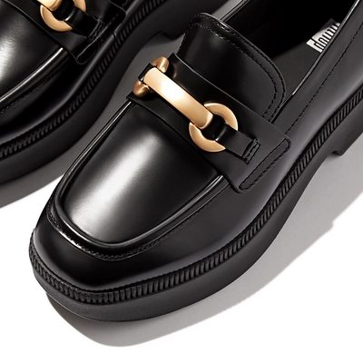 Black patent wedge loafers online