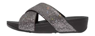 FitFlop Women Lulu Cross Slide Glitterball Silver
