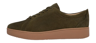 FitFlop Women Rally Tennis Sneaker Tonal Suede Deep Olive