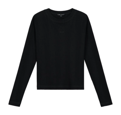 Haut Manches Longues Olaf Hussein Women Rib Logo Tee LS Black