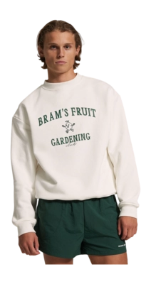 Crewneck Bram's Fruit Men Gardening Club White