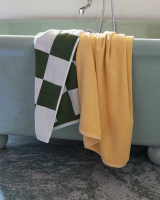 Mono Bath Towel yellow_Check Bath Mat matcha