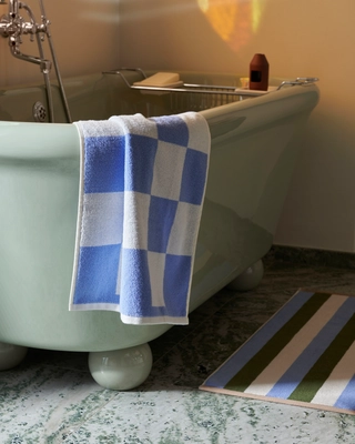 Check Bath Mat sky blue_Trio Bath Mat sky blue