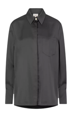 Bluse Dante6 D6Luiza Satin V-Neck Damen Raven