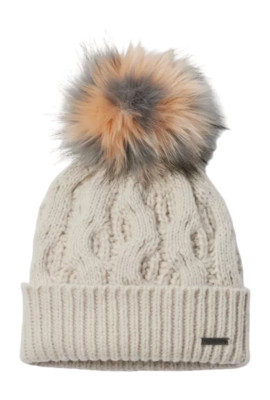 Bonnet Columbia Women Boundless Days Cable Knit Pom Beanie Dark Stone