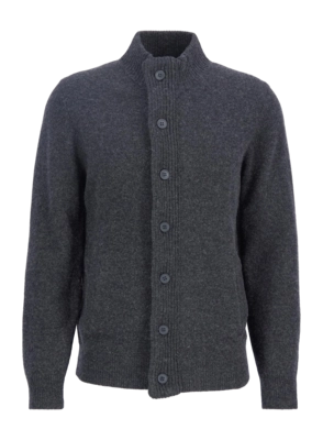 Gilet Barbour Men Essentiel Patch Zip Through Knitted Jumper Charcoal Marl