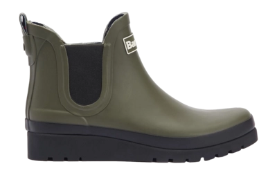 Bottes de Pluie Barbour Women Clifton Wedge Chelsea Welly Olive Black
