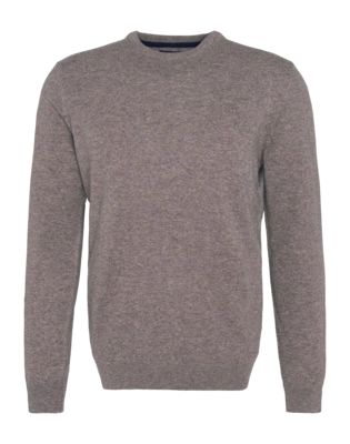 Jumper Barbour Men Essential Lambswool Crew Neck Sweater Dark Stone