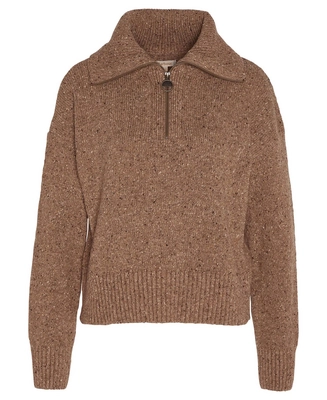 Jumper Barbour Women Lavensdale Half Zip Knitted Jumper Honey