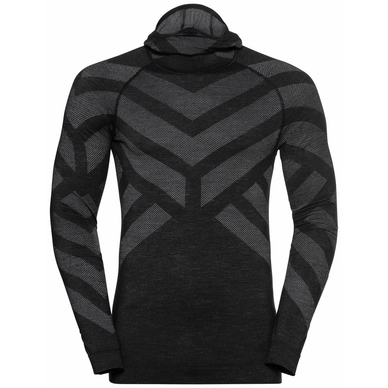Unterhemd Odlo BL Top Facemask LS Kinship Warm Black Melange Herren