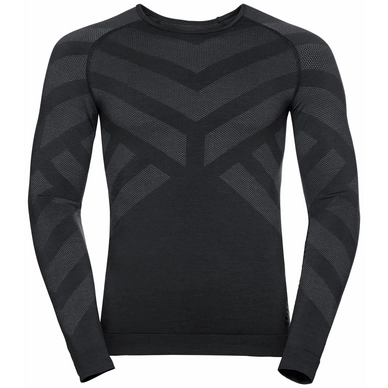 Unterziehshirt Odlo BL Top Crew Neck LS Kinship Warm Black Melange Herren