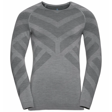 Unterziehshirt Odlo BL Top Crew Neck LS Kinship Warm Grey Melange Herren