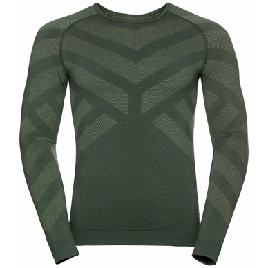 Ondershirt Odlo Men BL Top Crew Neck LS Kinship Warm Climbing Ivy Melange