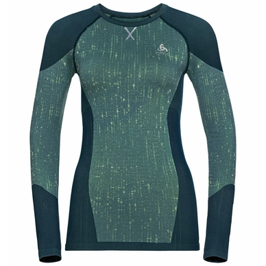 Unterhemd Odlo BL Top Crew Neck LS Blackcomb Submerged Damen