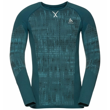 Unterhemd Odlo BL Top Crew Neck LS Blackcomb Submerged Herren