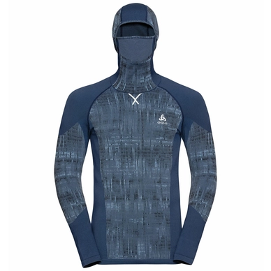 Unterhemd Odlo BL Top Facemask LS Blackcomb Estate Blue Herren