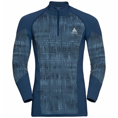 Unterhemd Odlo BL Top Turtle Neck LS Half Zip Blackcomb Estate Blue Herren