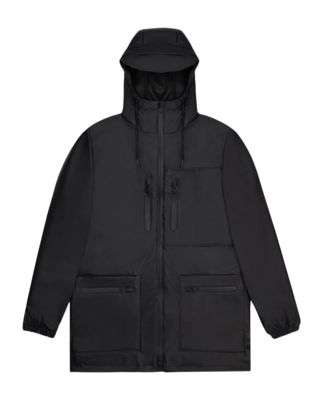 Raincoat RAINS Unisex Cargo Long Jacket Black 2024