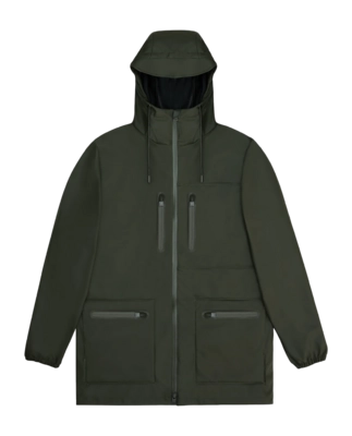 Raincoat RAINS Unisex Cargo Long Jacket Green 2024