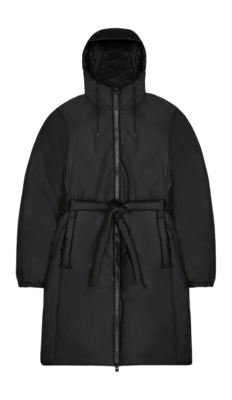 Raincoat RAINS Women Lohja Long Insulated Curve Jacket Black