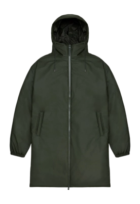 Regenjas RAINS Unisex Lohja Longer Insulated Jacket Green