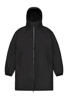 Regenjas RAINS Unisex Lohja Longer Insulated Jacket Black