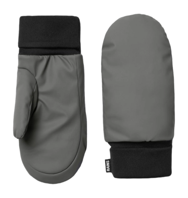 Want RAINS Unisex Alta Puffer Mittens Grey