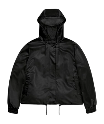 Regenjas RAINS Unisex String W Jacket Black Grain