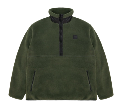 Pull RAINS Unisexe Yermo Polaire Demi Zip Green