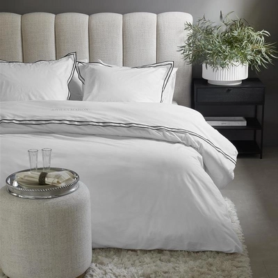 Taie d'Oreiller Riviera Maison Salute White Cotton