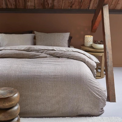 Kussensloop Riviera Maison Chevron Weave Bruin Katoen