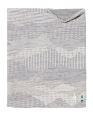 Cache Cou Smartwool Unisexe Thermal Merino Reversible Neck Gaiter Light Gray Mountain Scape