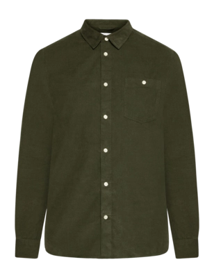 Chemise Knowledge Cotton Apparel Men Regular Fit Corduroy Shirt Forrest Night