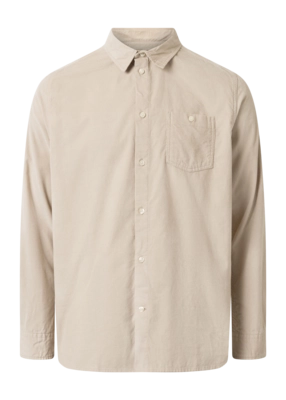 Shirt Knowledge Cotton Apparel Men Regular Fit Corduroy Shirt Light Feather Gray