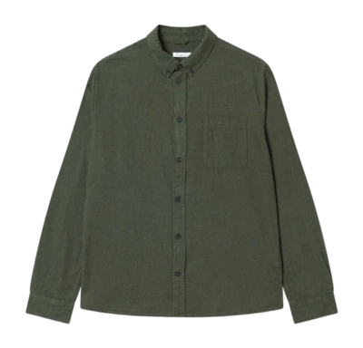 Chemise Knowledge Cotton Apparel Men Regular Fit Melangé Flannel Shirt Forrest Night