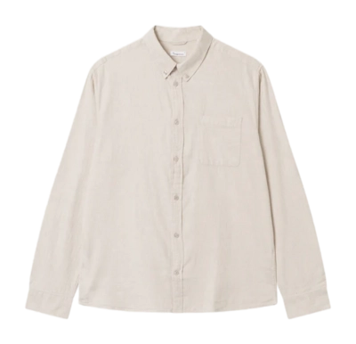 Chemise Knowledge Cotton Apparel Men Regular Fit Melangé Flannel Shirt Greige
