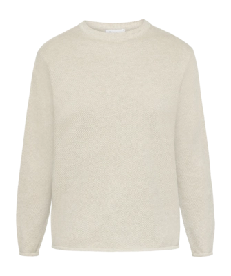 Trui Knowledge Cotton Apparel Women Cotton Micro Bubble Crew Neck Knit Gray Chateau Melange
